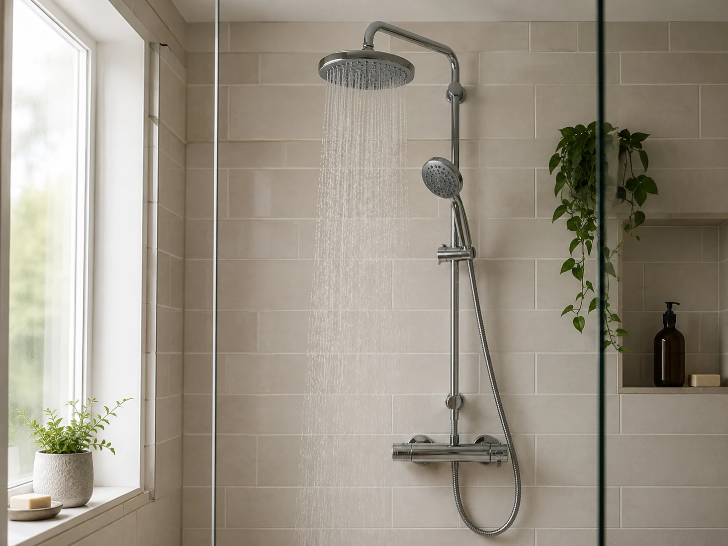 Duschkopf als Motiv für Warmwasserkosten