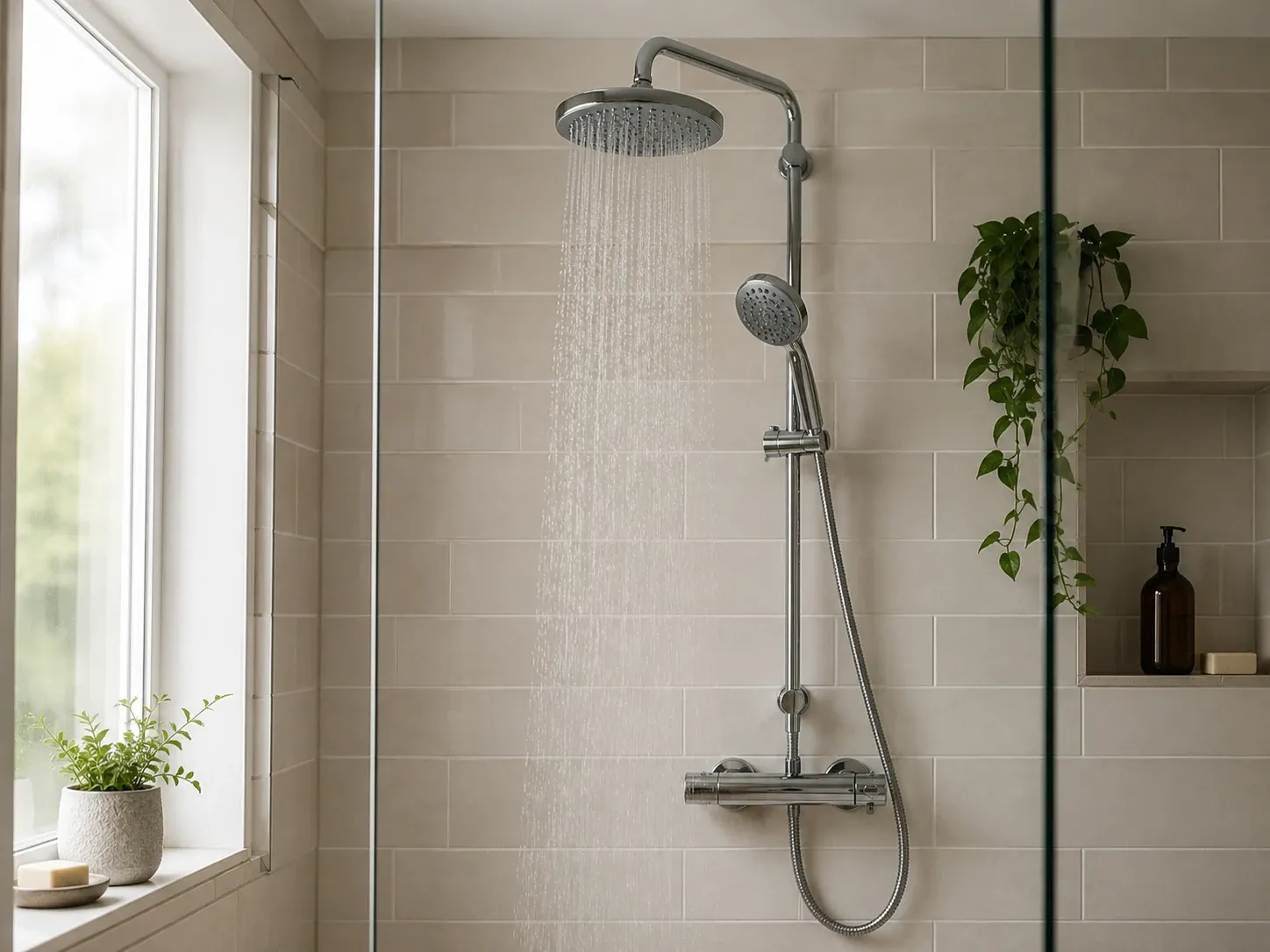 Duschkopf als Motiv für Warmwasserkosten
